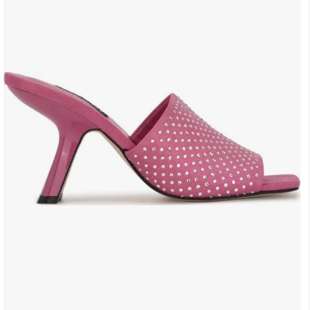 Partie2 Nine West Pink Embellished Women's Slide Sandals size 9 💕NEW in box 💕